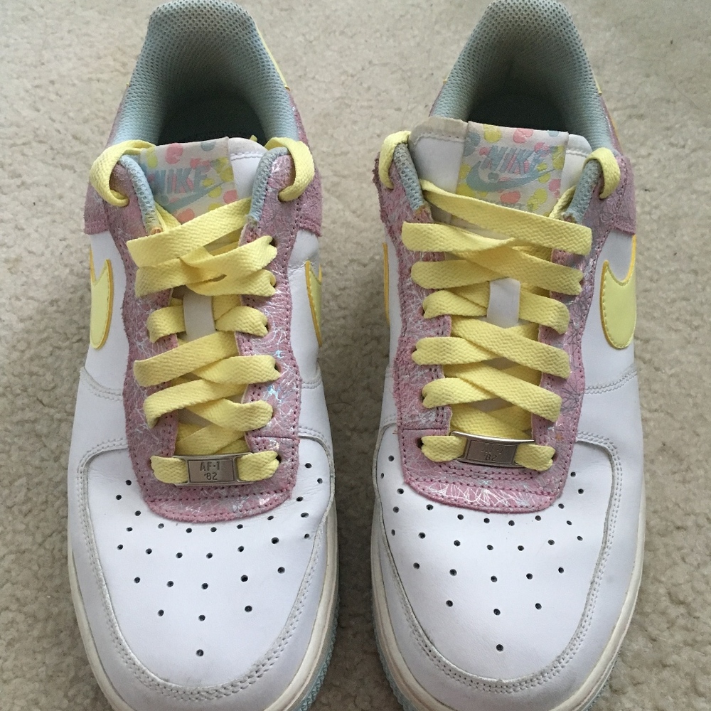 Pink, Yellow, and Blue Nike